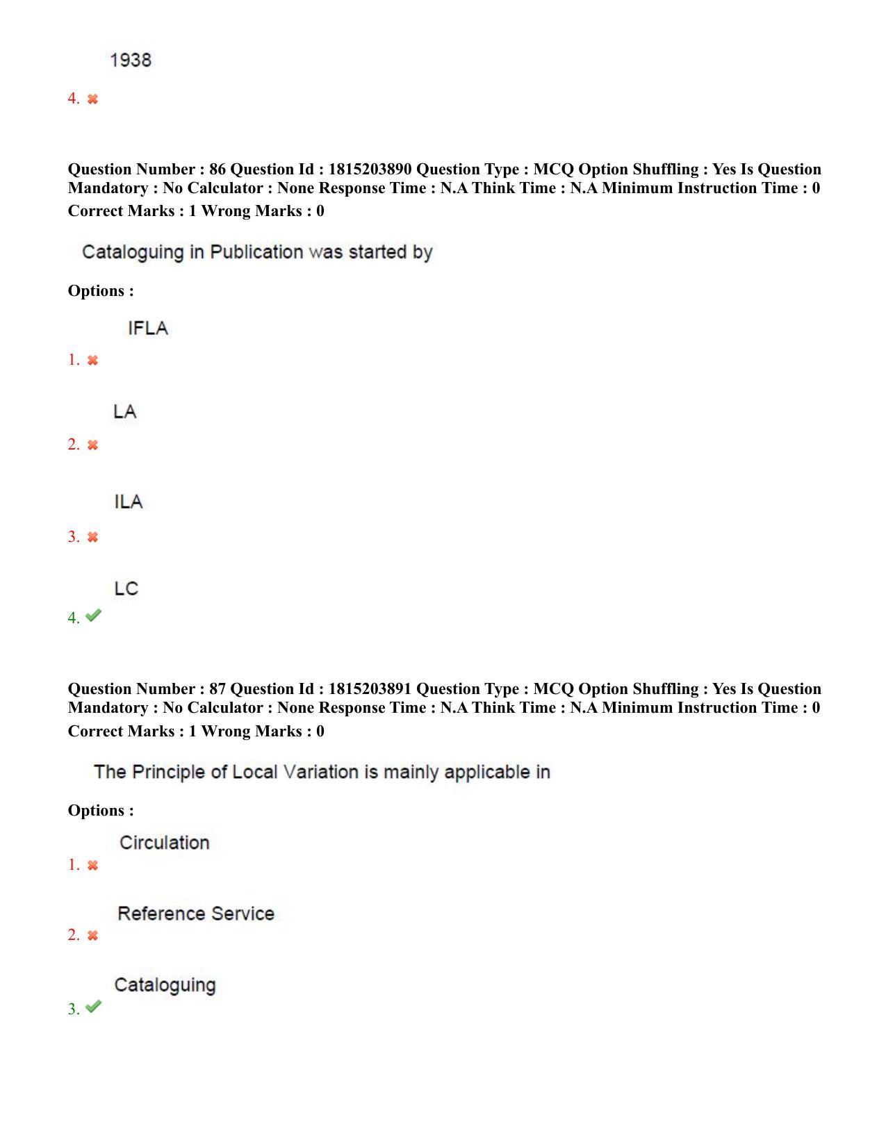 TS CPGET 2023 Master of Library and Information Science  (M.L.I.Sc) 1 year course (Shift 1) Question Paper with Answer Key - Page 44