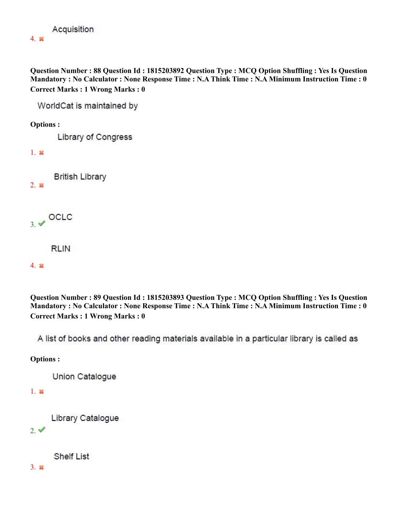 TS CPGET 2023 Master of Library and Information Science  (M.L.I.Sc) 1 year course (Shift 1) Question Paper with Answer Key - Page 45