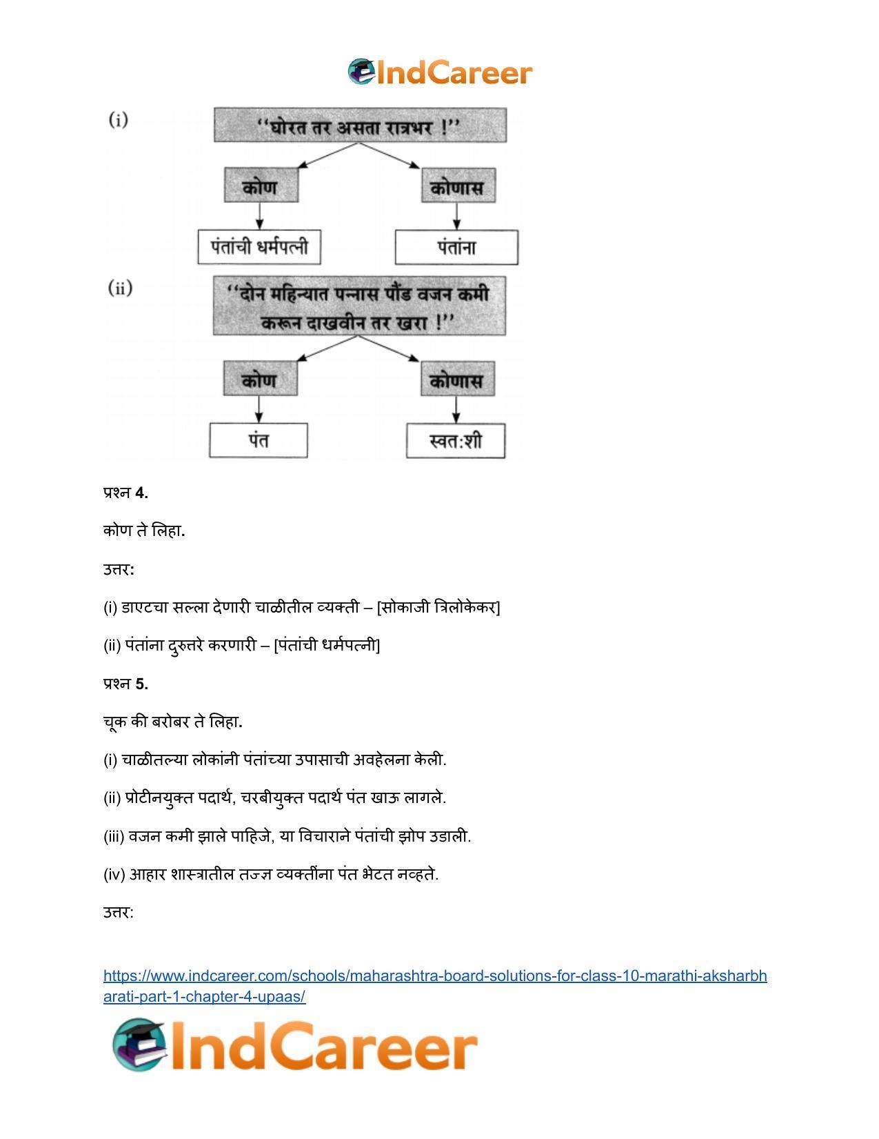 Maharashtra Board Solutions for Class 10- Marathi Aksharbharati (Part- 1): Chapter 4- उपास - Page 11