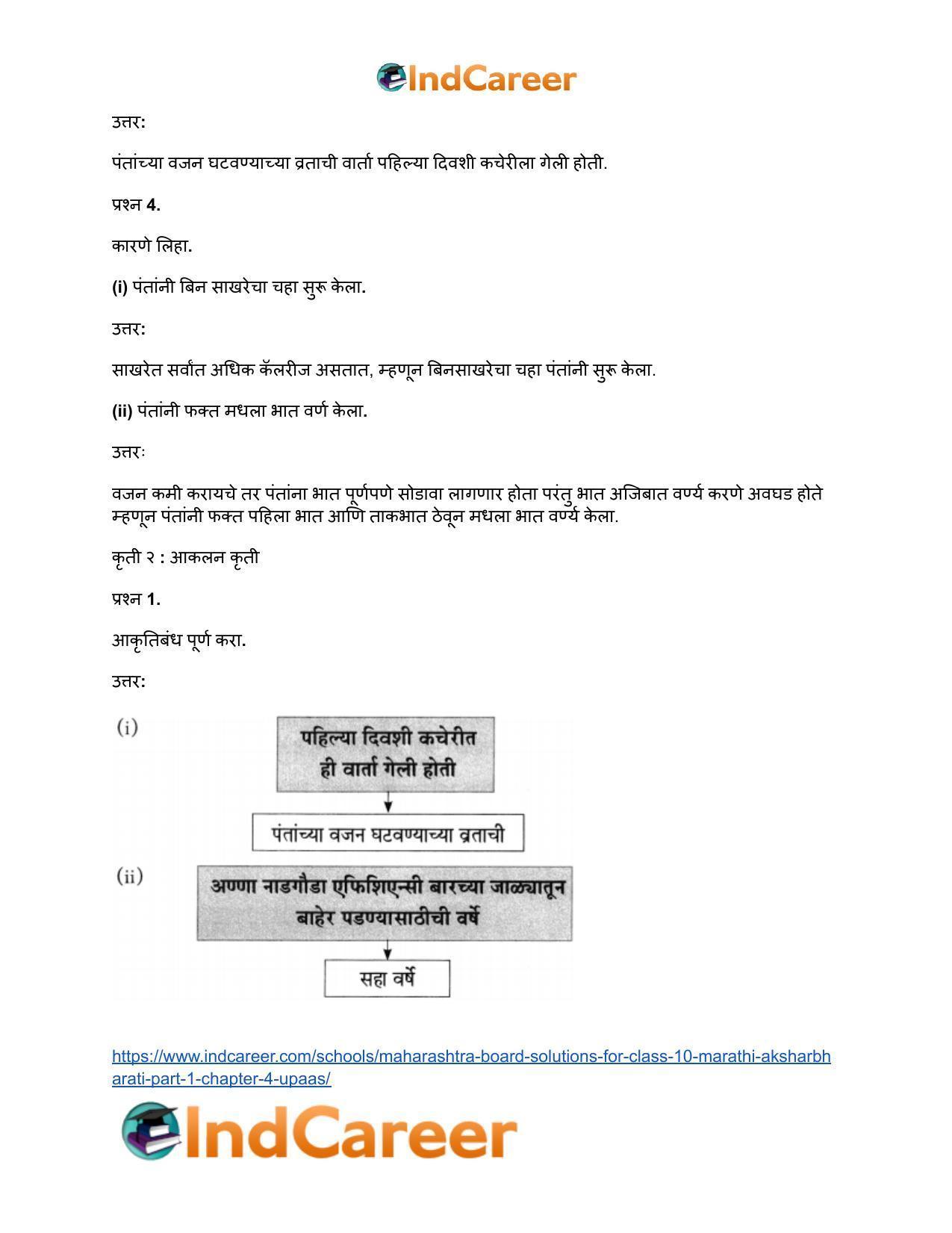 Maharashtra Board Solutions for Class 10- Marathi Aksharbharati (Part- 1): Chapter 4- उपास - Page 19