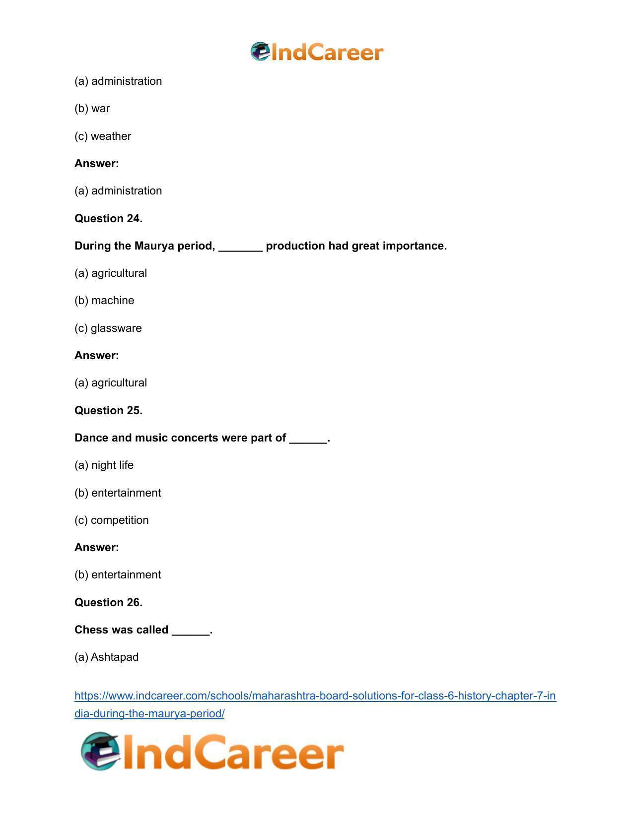 Maharashtra Board Solutions for Class 6- History: Chapter 7- India during the Maurya Period - Page 14
