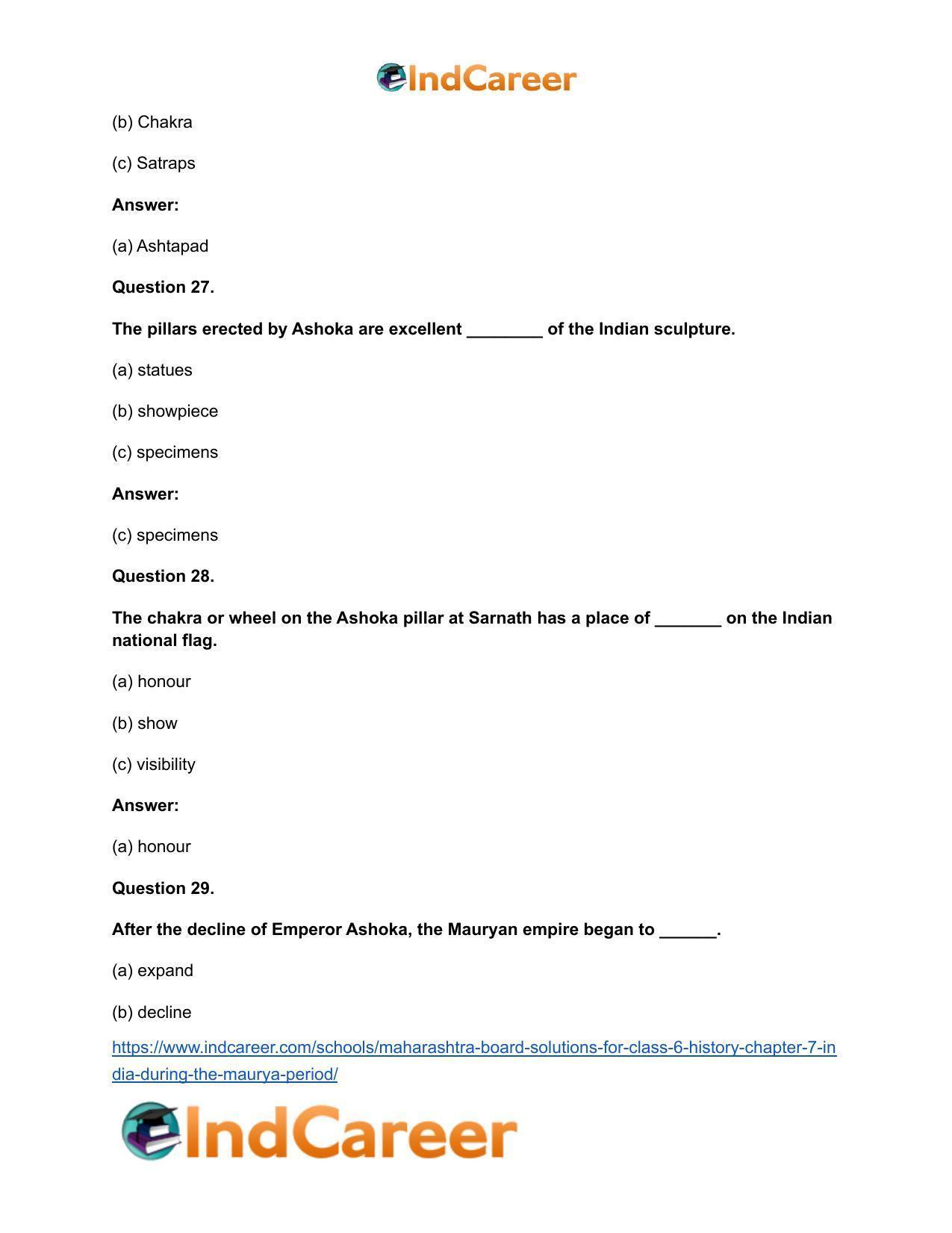 Maharashtra Board Solutions for Class 6- History: Chapter 7- India during the Maurya Period - Page 15