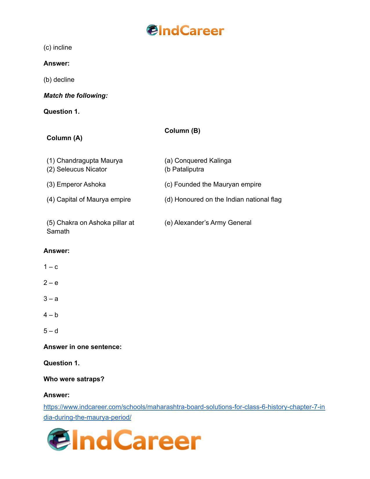 Maharashtra Board Solutions for Class 6- History: Chapter 7- India during the Maurya Period - Page 16