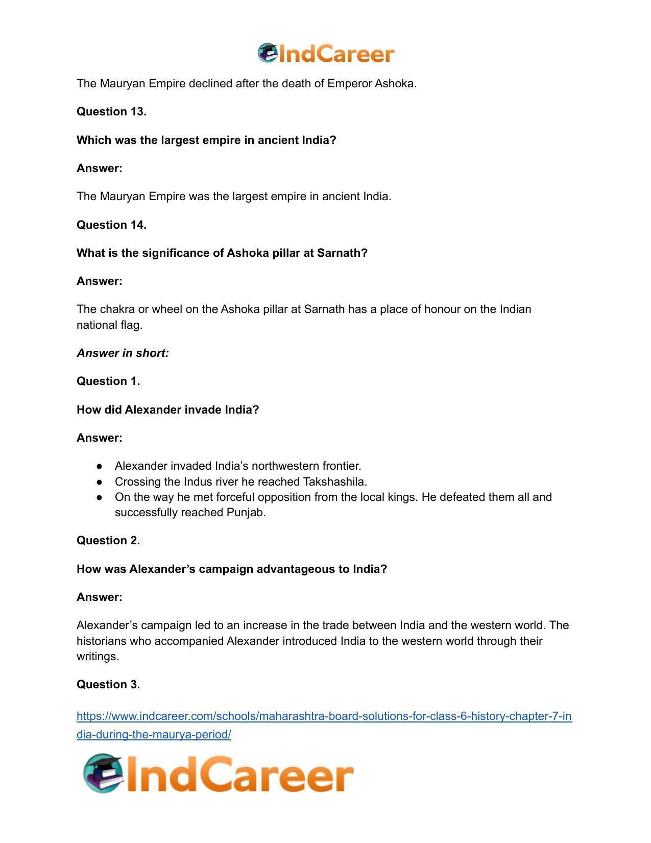 Maharashtra Board Solutions for Class 6- History: Chapter 7- India during the Maurya Period - Page 19