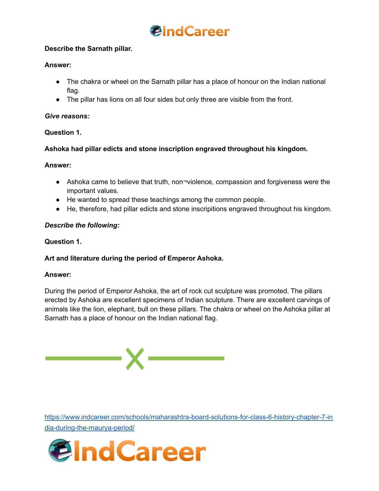 Maharashtra Board Solutions for Class 6- History: Chapter 7- India during the Maurya Period - Page 20