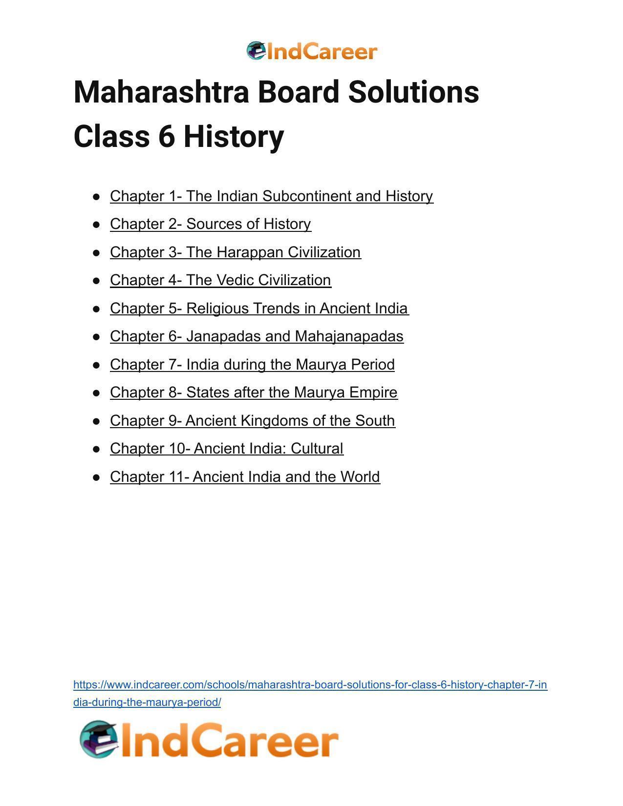 Maharashtra Board Solutions for Class 6- History: Chapter 7- India during the Maurya Period - Page 21