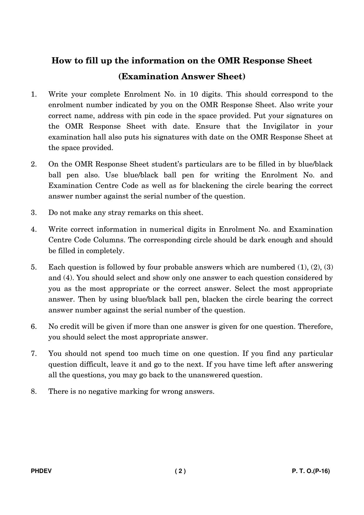 IGNOU PhD Entrance Test Ph. D. (Environmental Science) Entrance Test, July, 2023 Question Paper - Page 3
