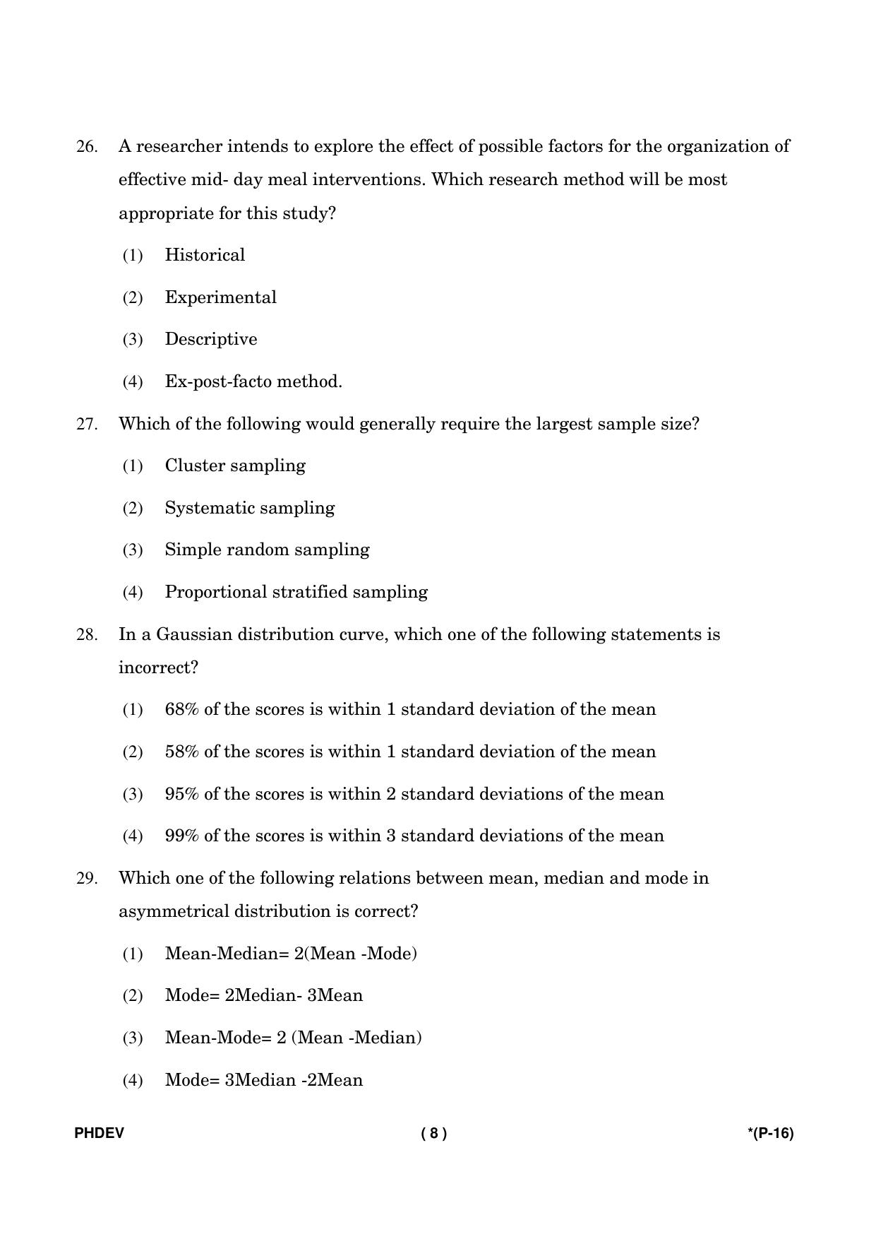IGNOU PhD Entrance Test Ph. D. (Environmental Science) Entrance Test, July, 2023 Question Paper - Page 9