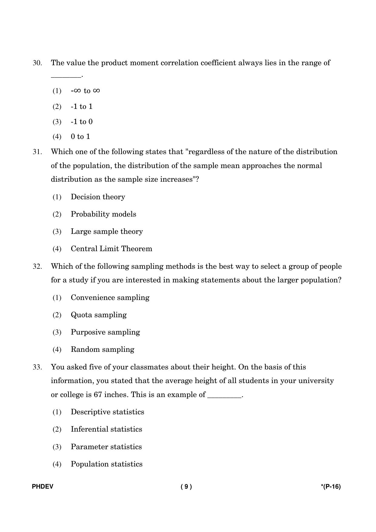 IGNOU PhD Entrance Test Ph. D. (Environmental Science) Entrance Test, July, 2023 Question Paper - Page 10