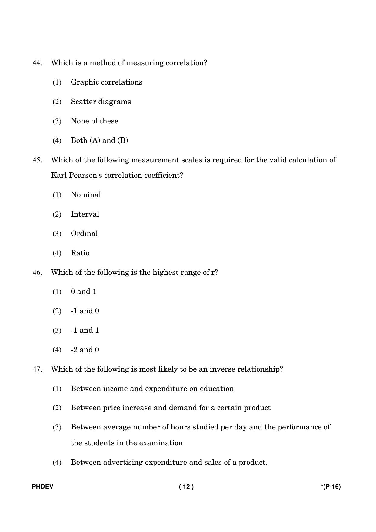 IGNOU PhD Entrance Test Ph. D. (Environmental Science) Entrance Test, July, 2023 Question Paper - Page 13