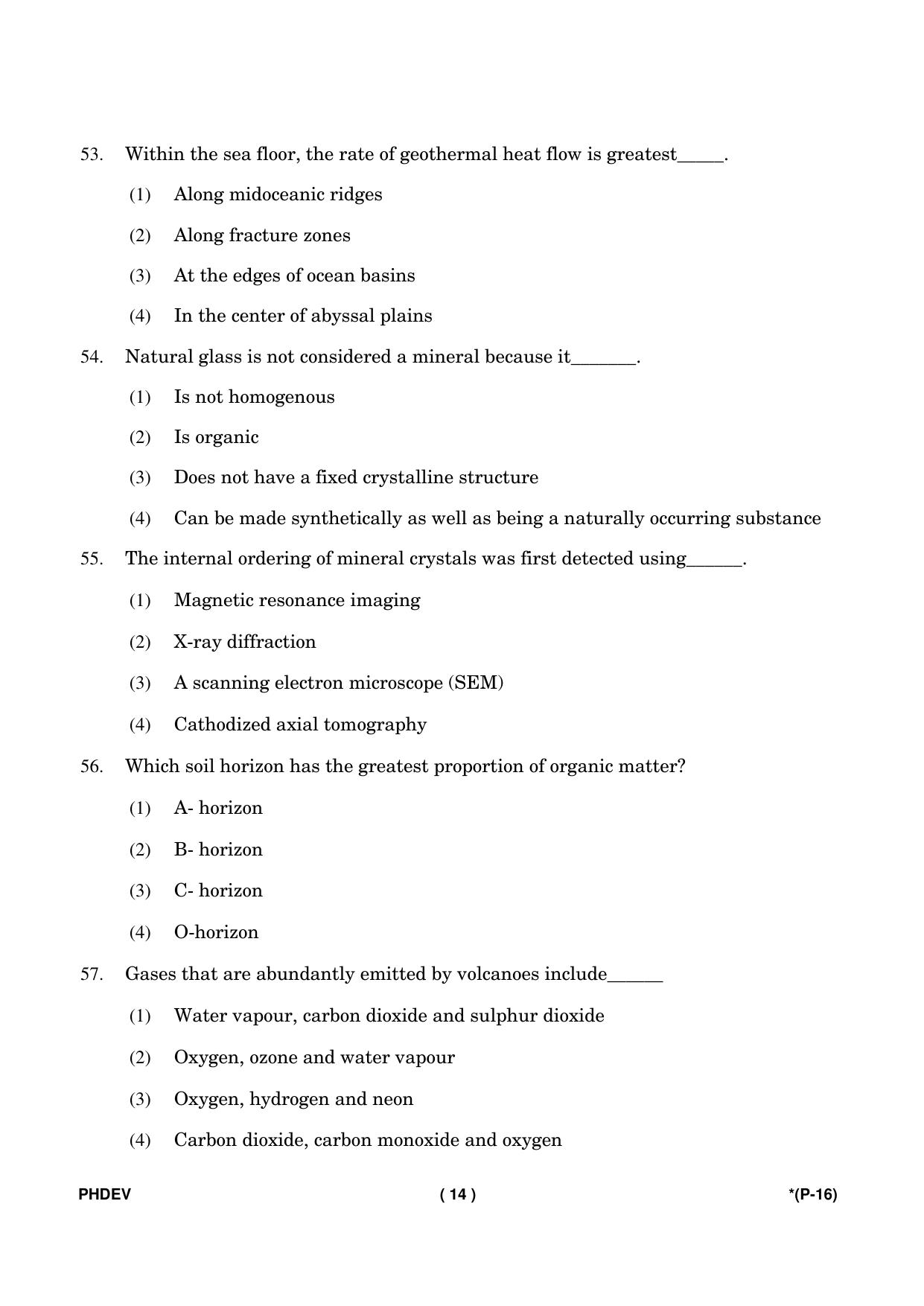 IGNOU PhD Entrance Test Ph. D. (Environmental Science) Entrance Test, July, 2023 Question Paper - Page 15