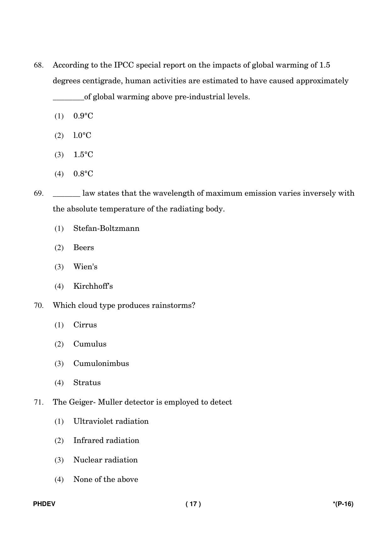 IGNOU PhD Entrance Test Ph. D. (Environmental Science) Entrance Test, July, 2023 Question Paper - Page 18