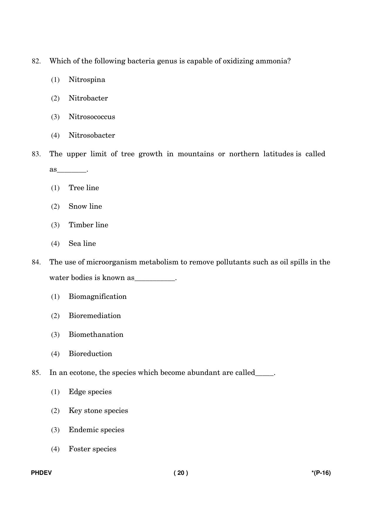 IGNOU PhD Entrance Test Ph. D. (Environmental Science) Entrance Test, July, 2023 Question Paper - Page 21