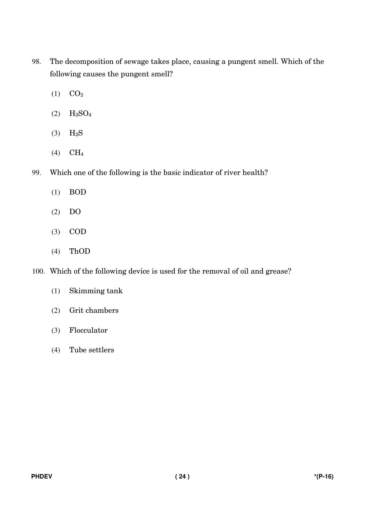 IGNOU PhD Entrance Test Ph. D. (Environmental Science) Entrance Test, July, 2023 Question Paper - Page 25