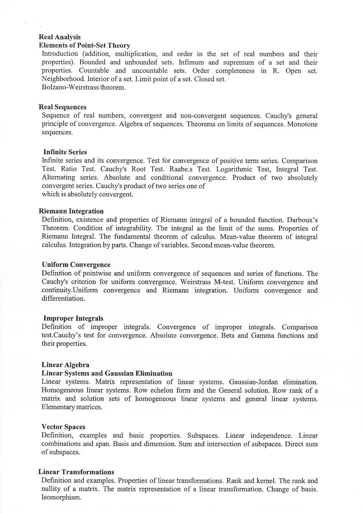 JMI Entrance Exam M33-M.A./M.Sc. (Mathematics) (Self-Financed) M34-MA/MSc (Geography) M35-M.A./M.Sc. (Development Extension) Syllabus - Page 4