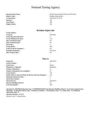 CUET PG 2023: ACQP13 – Krishna Yajurveda (BHU) (Hindi)-shift 3 (07-06-2023) Question Paper