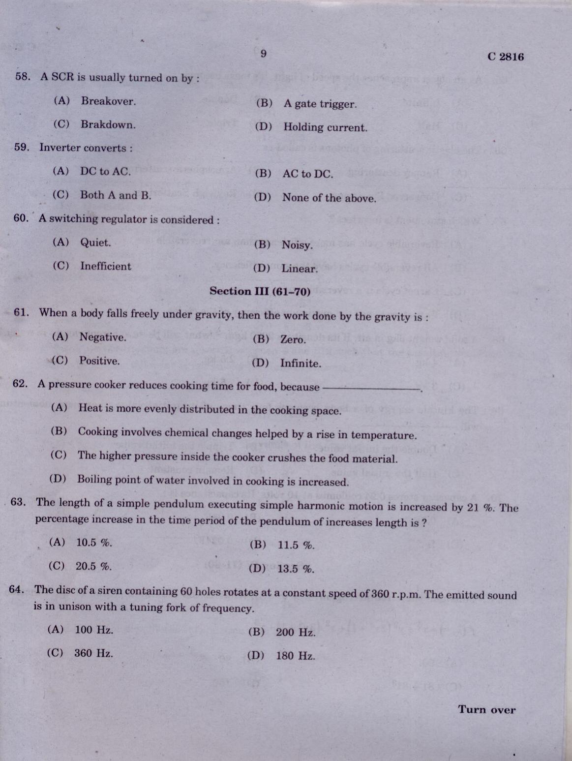 CUCAT 2021 M.Sc.Computer Science Question Paper - Page 9