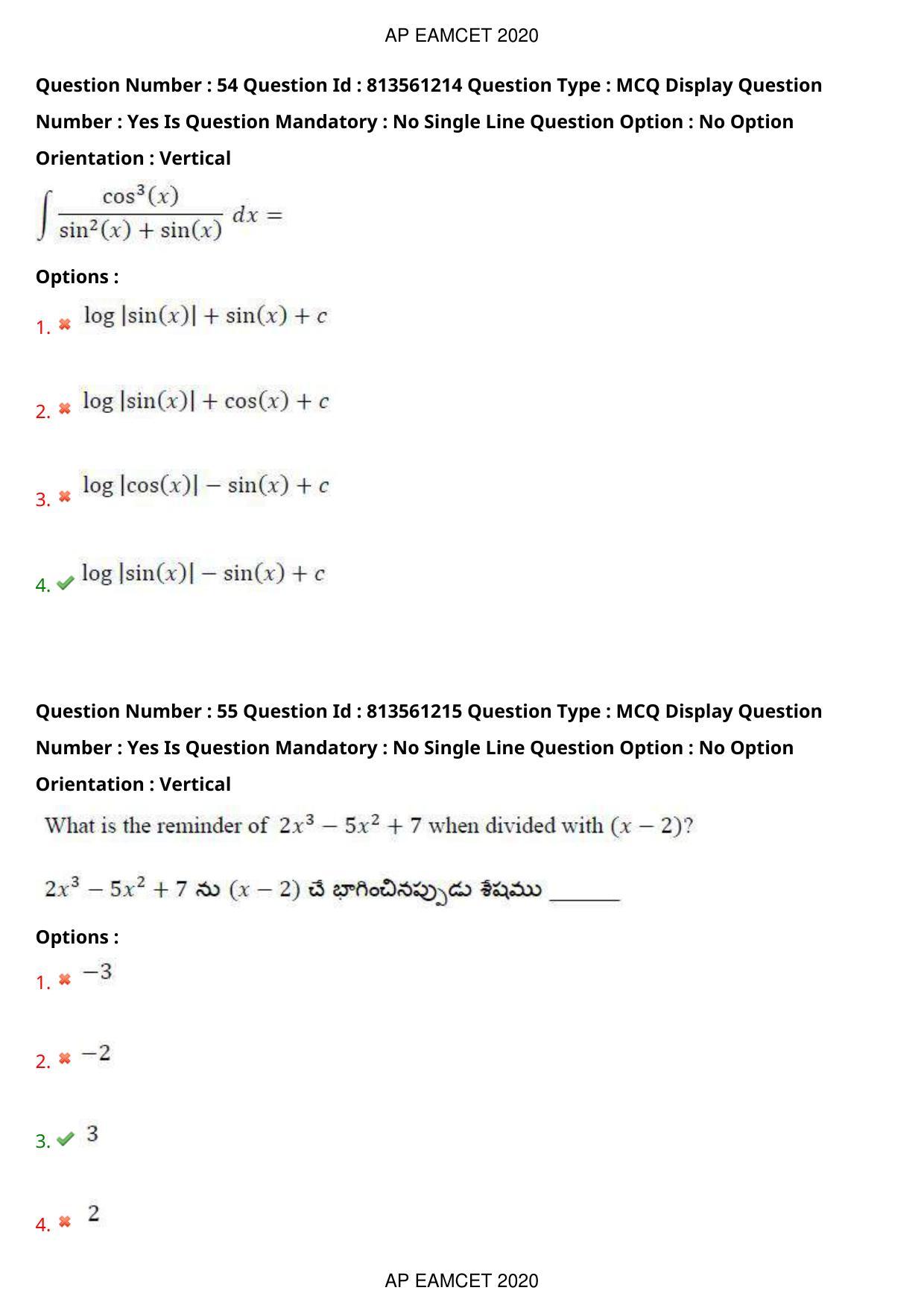 TS EAMCET 2020 Engineering Question Paper with Key (17 Sep.2020 Afternoon) - Page 36