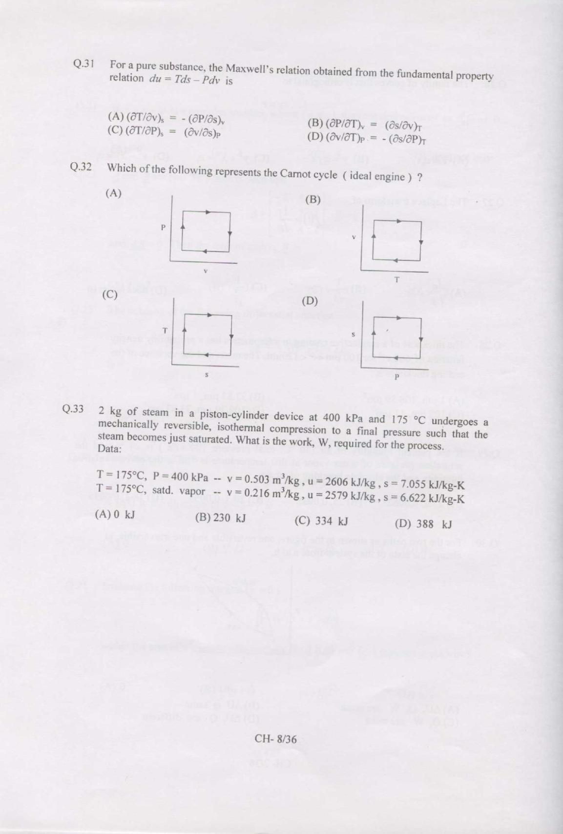 GATE 2007 Chemical Engineering (CH) Question Paper with Answer Key - Page 8