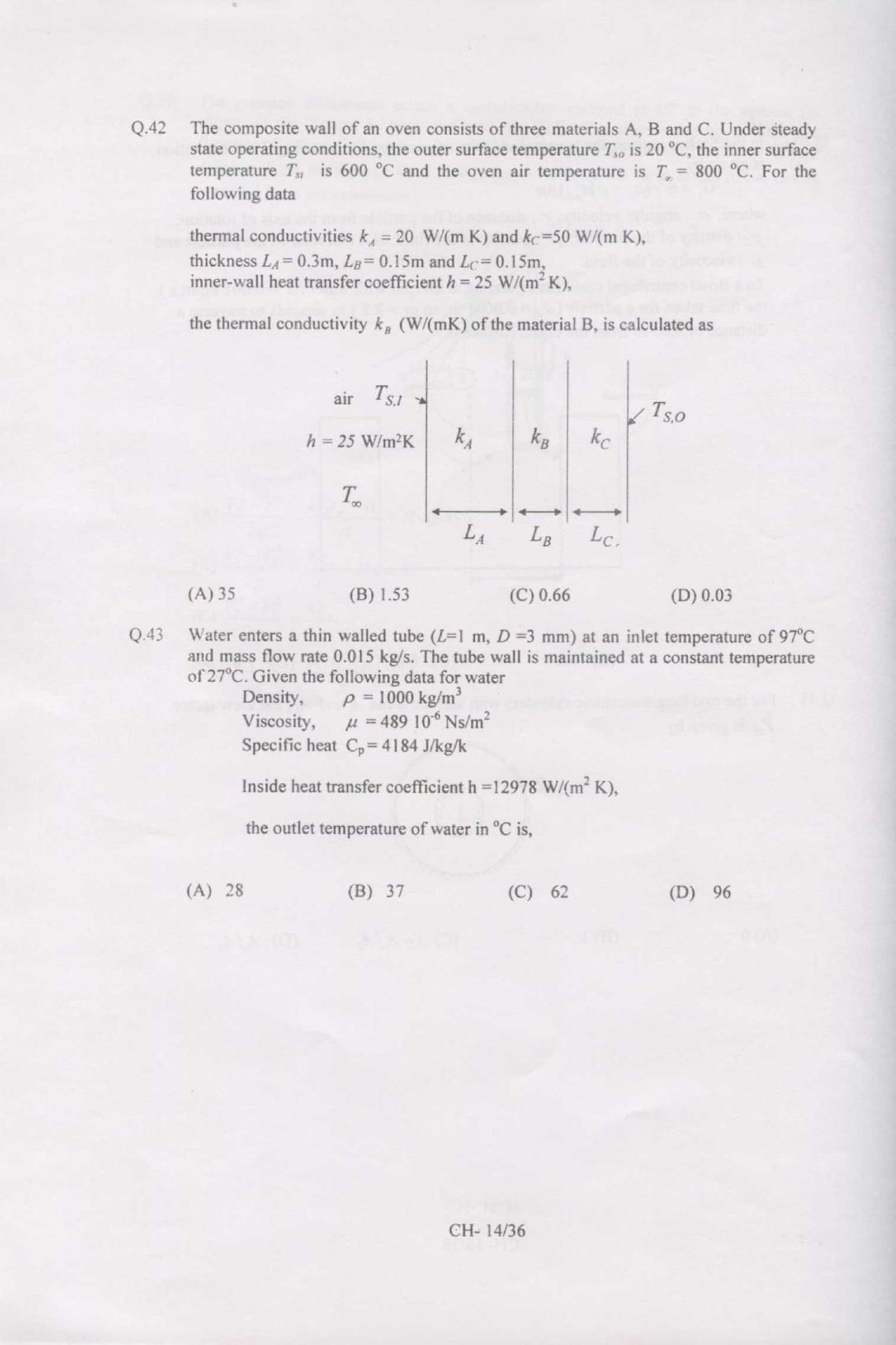 GATE 2007 Chemical Engineering (CH) Question Paper with Answer Key - Page 14