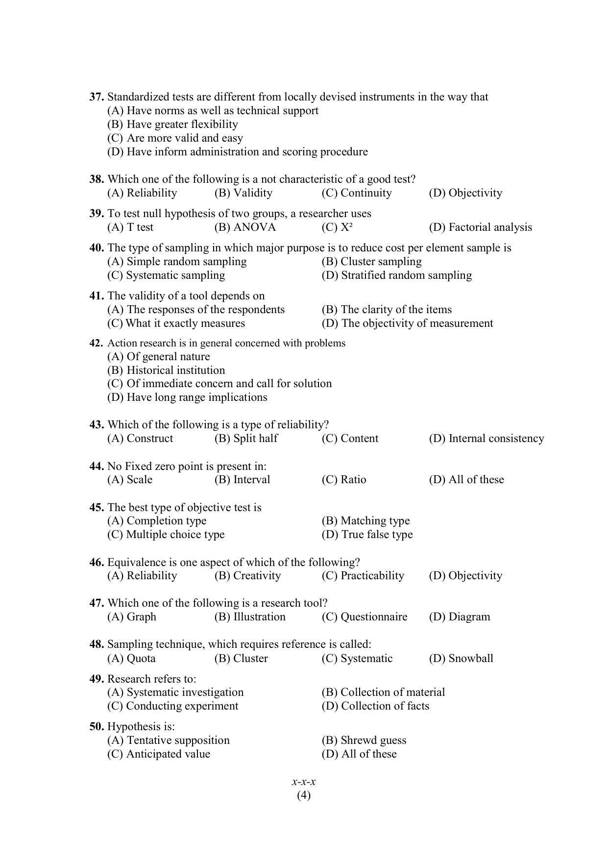 PU MPET Community Education and Disablity Studies 2020 Question Papers - Page 4