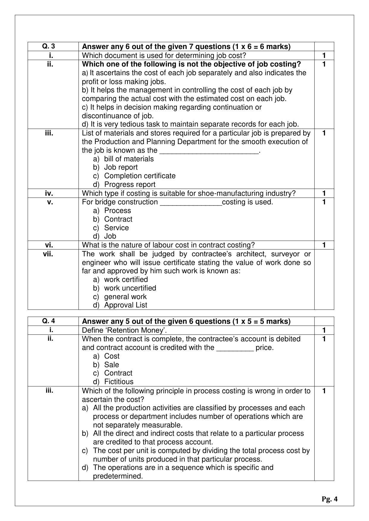CBSE Class 10 Cost Accounting (Skill Education) Sample Papers 2023 - Page 4