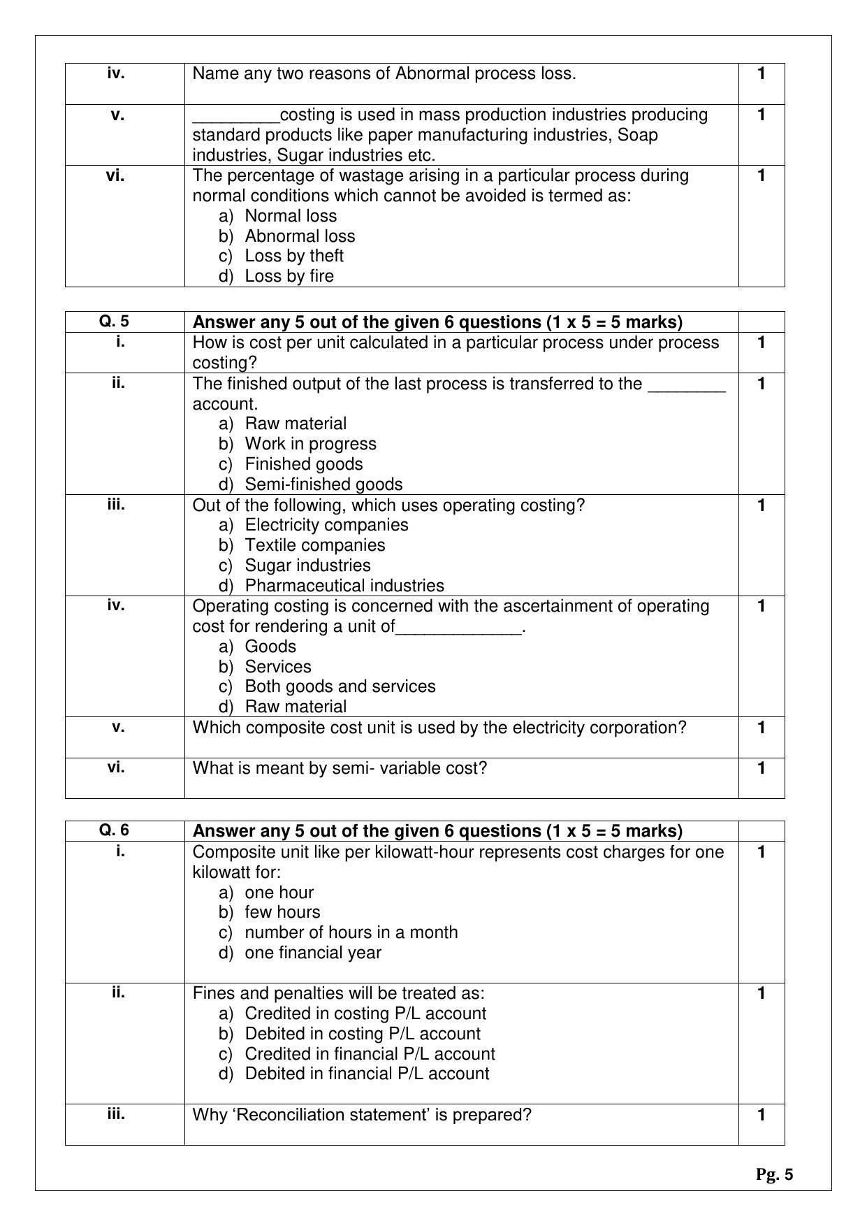 CBSE Class 10 Cost Accounting (Skill Education) Sample Papers 2023 - Page 5