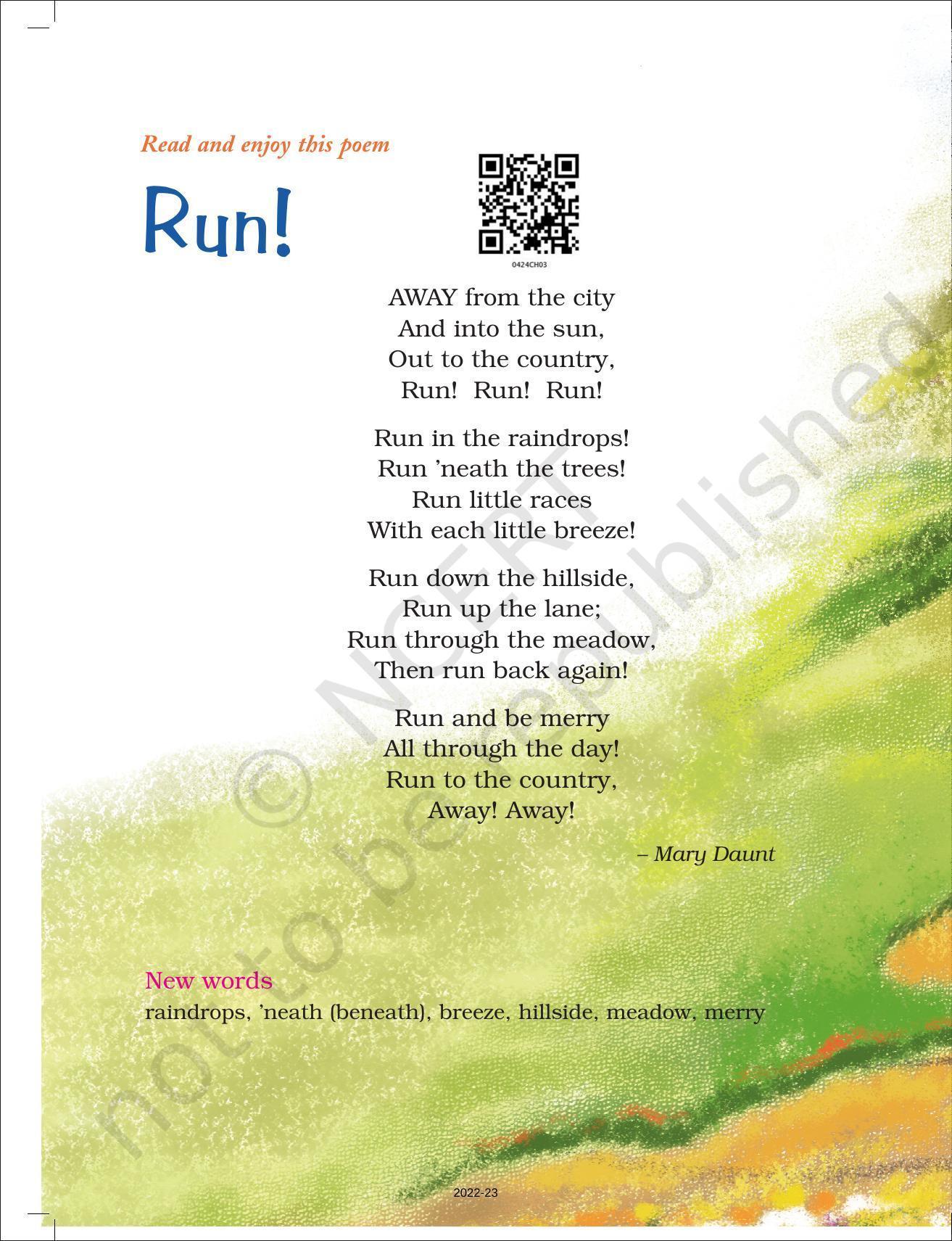 NCERT Book for Class 4 English (Poem): Chapter 5-Run! - Page 2
