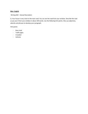 CBSE Worksheets for Class 6 English Factual Description Assignment