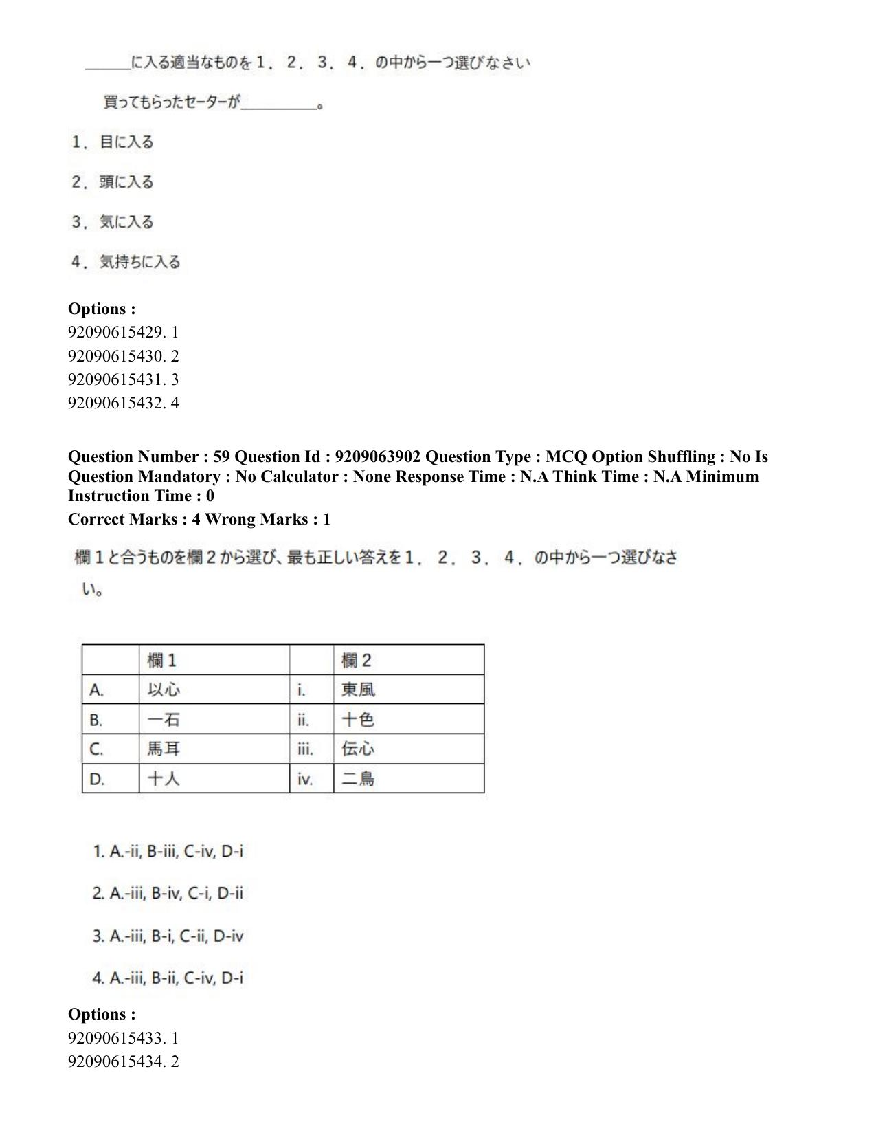 CUET PG 2023: LAQP15 – Japanese (Hindi)-Shift 3 (06-06-2023) Question Paper - Page 84