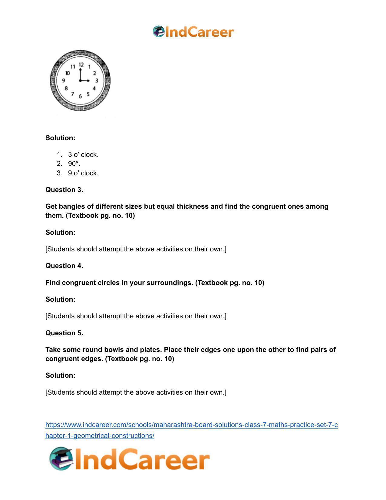 Maharashtra Board Solutions Class 7-Maths (Practice Set 7): Chapter 1- Geometrical Constructions - Page 4
