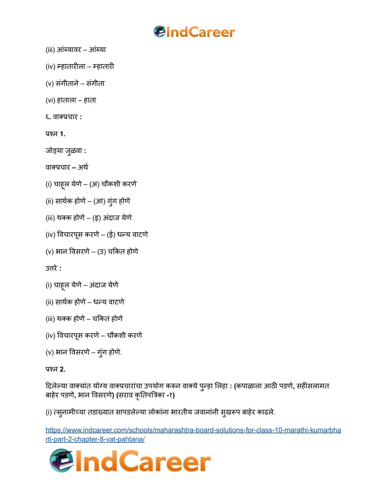 Maharashtra Board Solutions for Class 10- Marathi Kumarbharti (Part- 2): Chapter 8- वाट पाहताना - Page 20