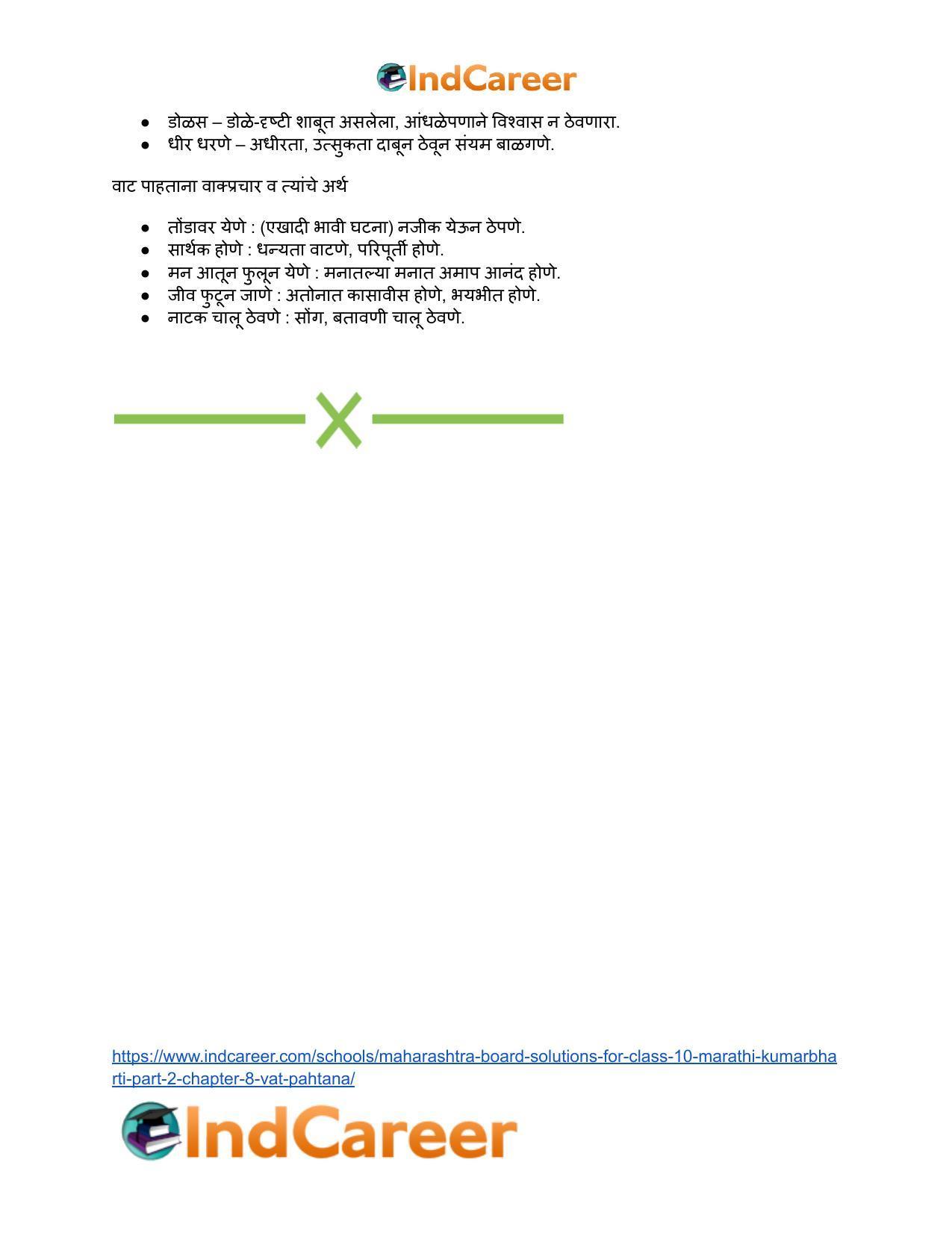 Maharashtra Board Solutions for Class 10- Marathi Kumarbharti (Part- 2): Chapter 8- वाट पाहताना - Page 24