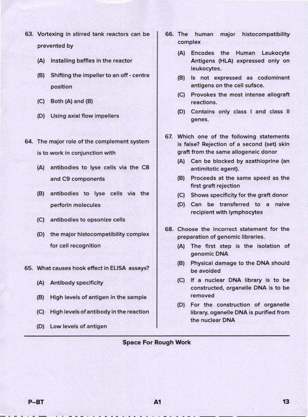 Karnataka PGCET 2020 Biotechnology Question Paper - Page 13