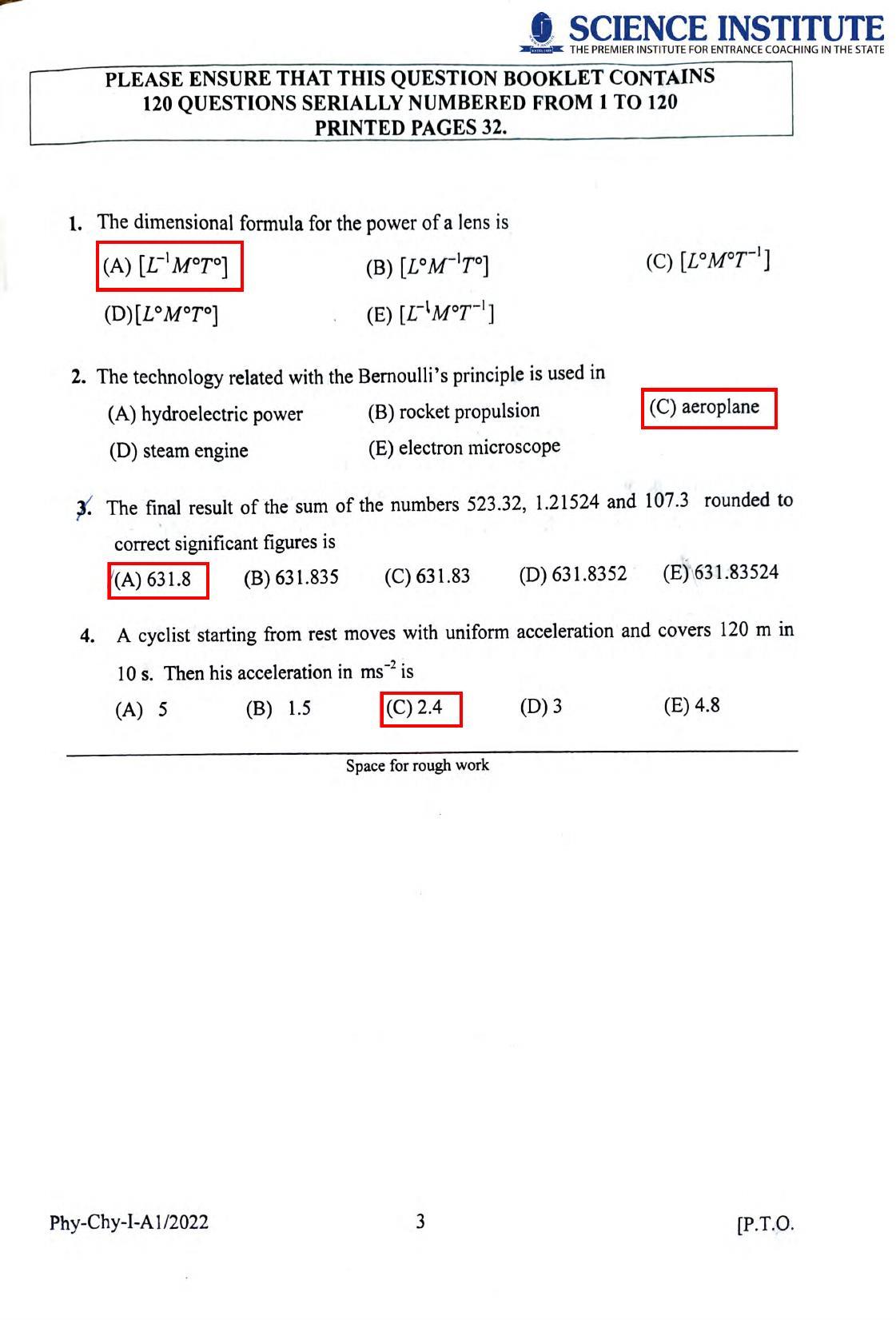 KEAM Paper I 2022 Question Paper - Page 2