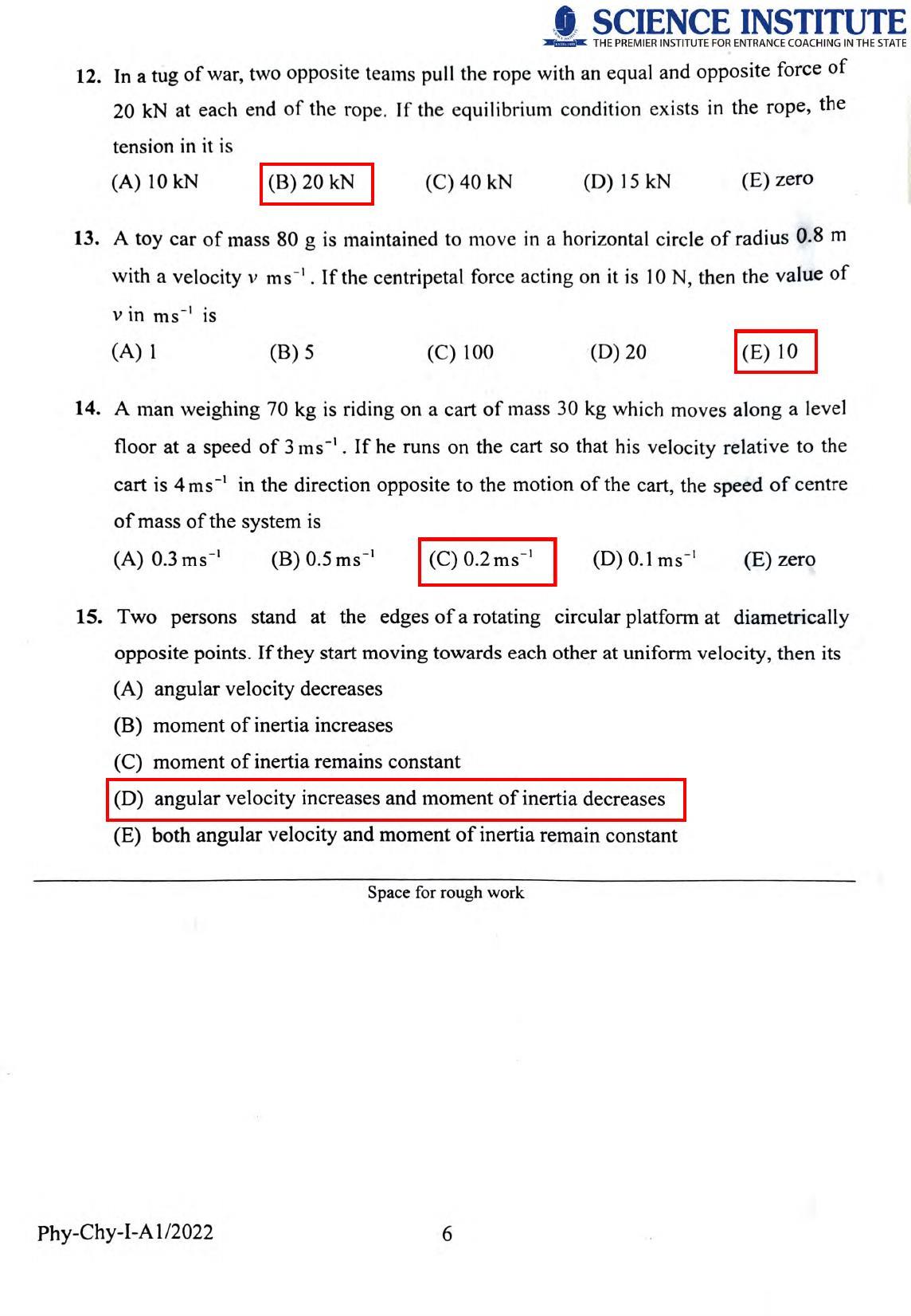 KEAM Paper I 2022 Question Paper - Page 5