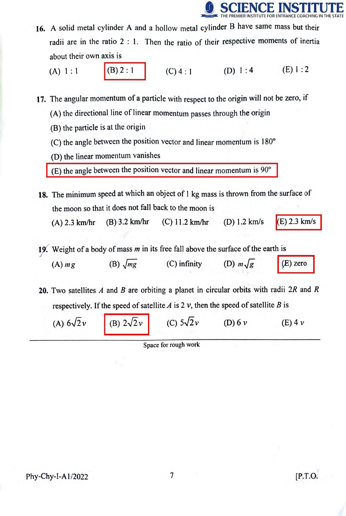KEAM Paper I 2022 Question Paper - Page 6