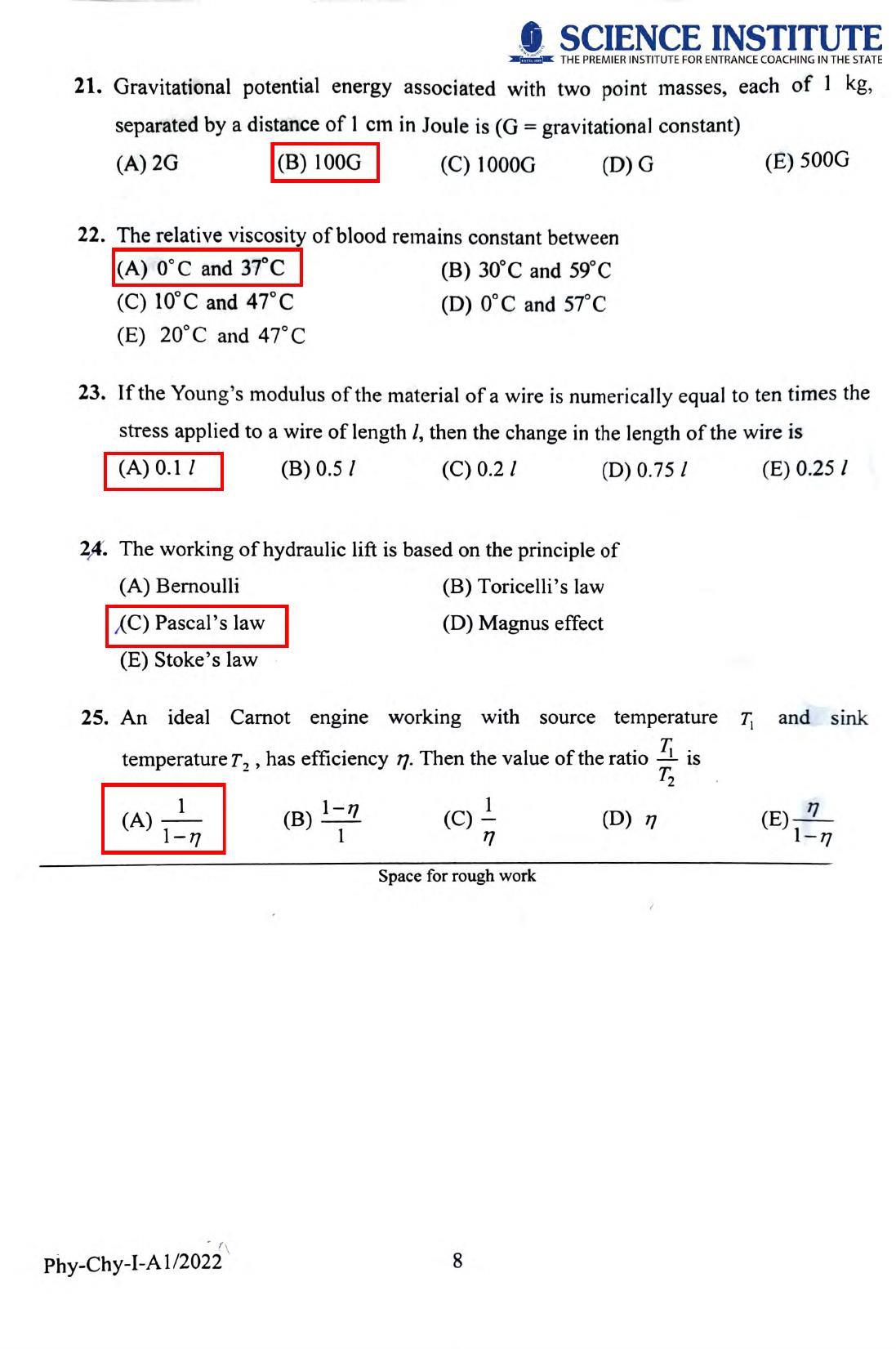 KEAM Paper I 2022 Question Paper - Page 7