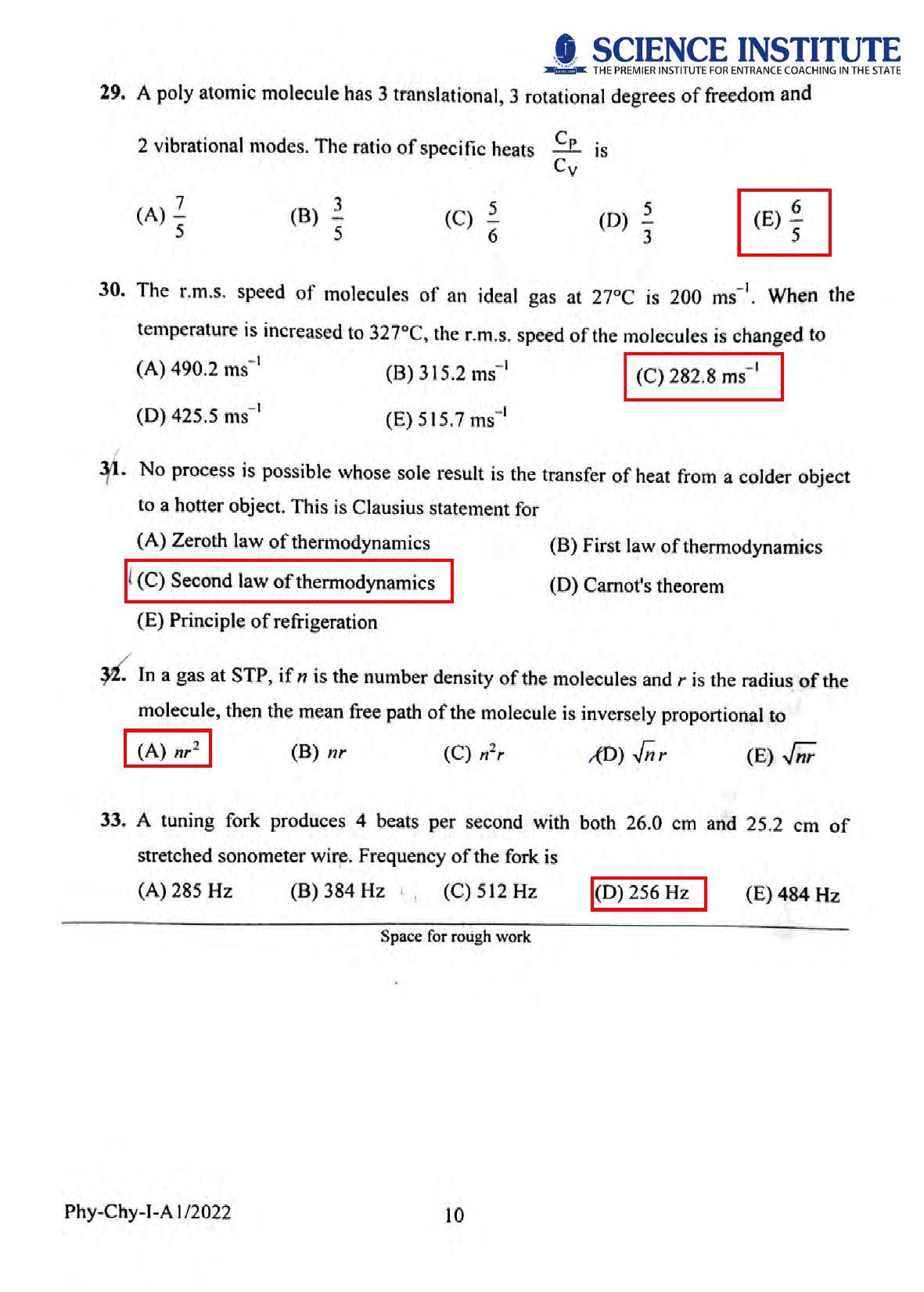 KEAM Paper I 2022 Question Paper - Page 9