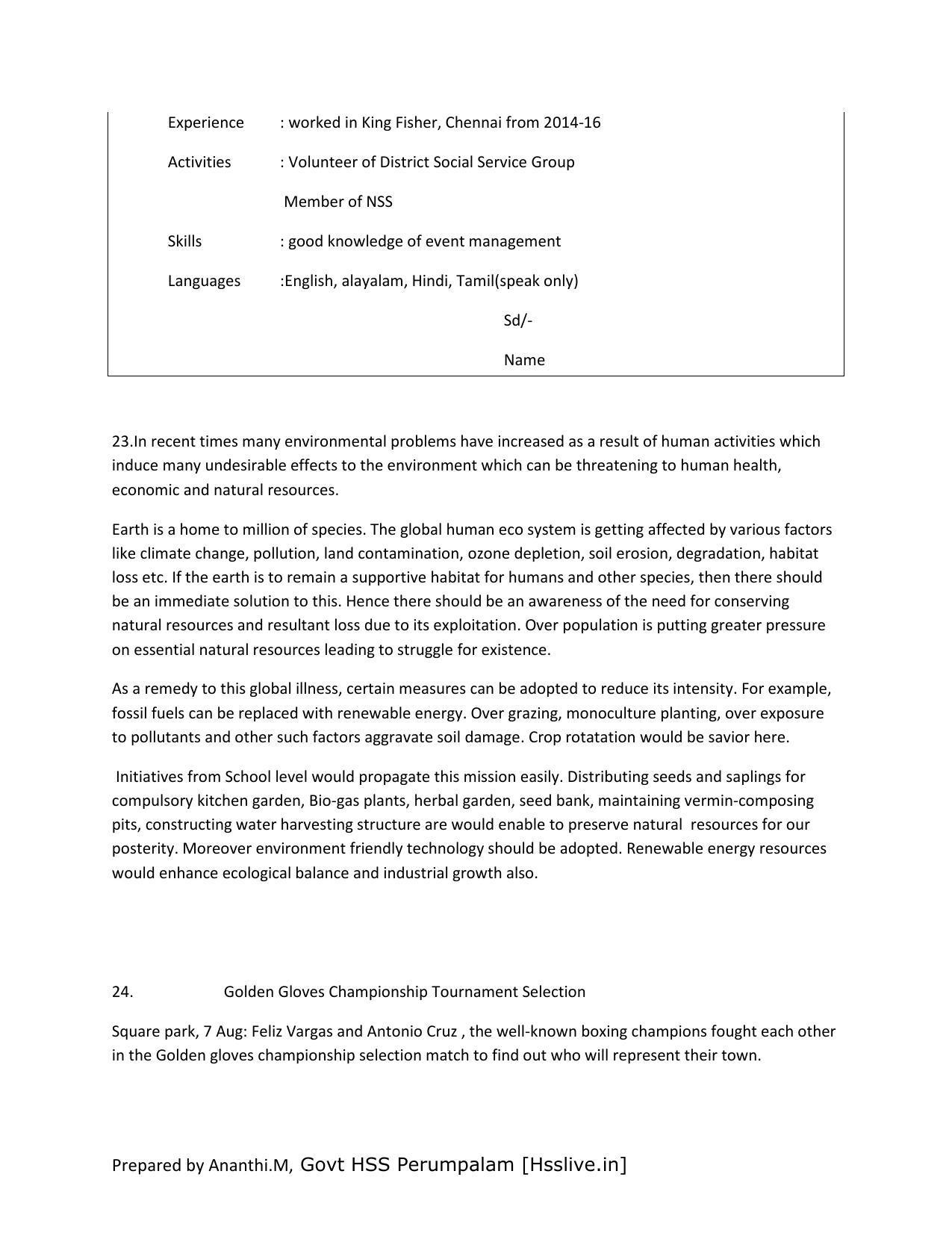 Kerala Plus Two 2018 English Model Answer Key - Page 5