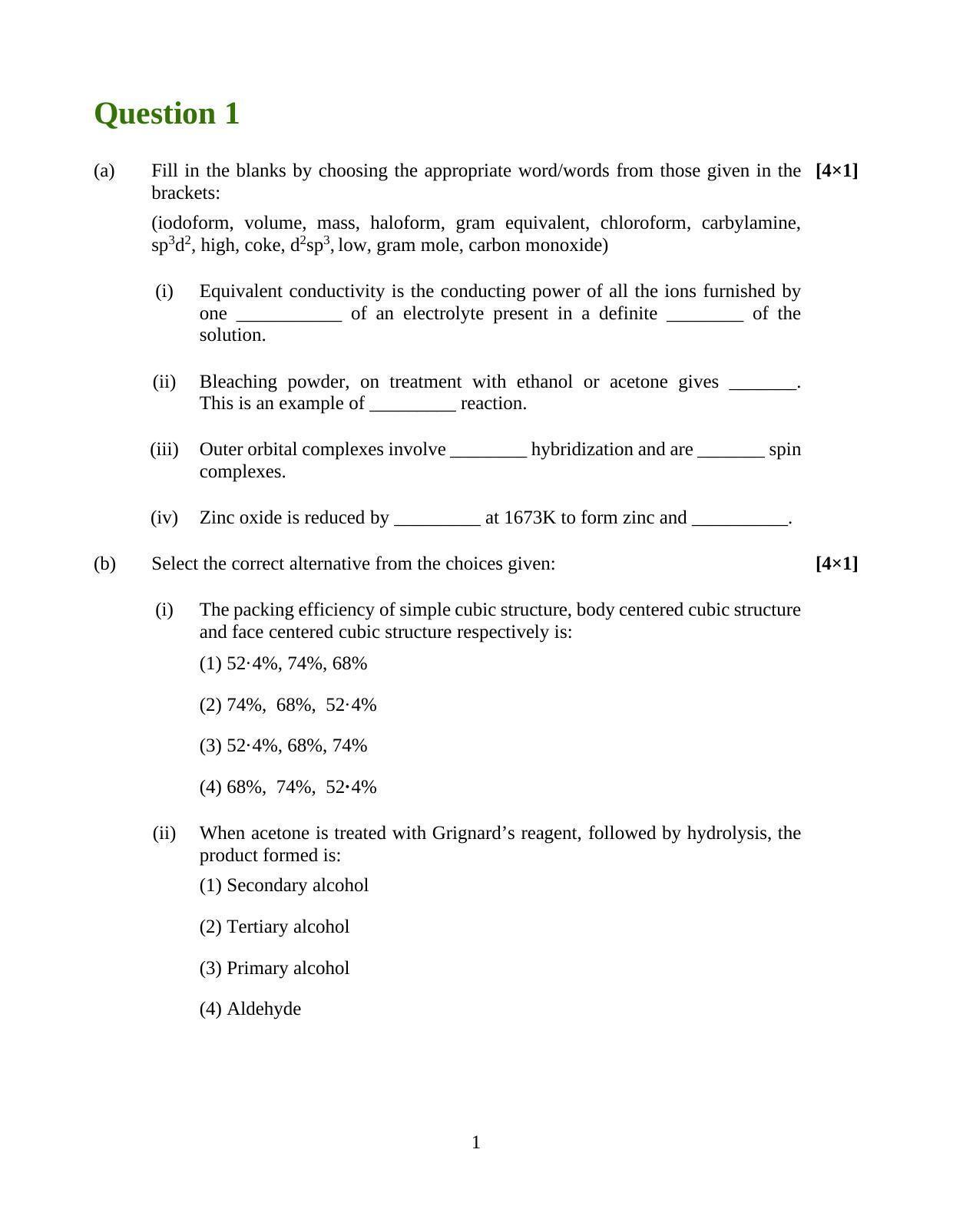 ISC Class 12 2020 Chemistry Question Paper Solutions - Page 6