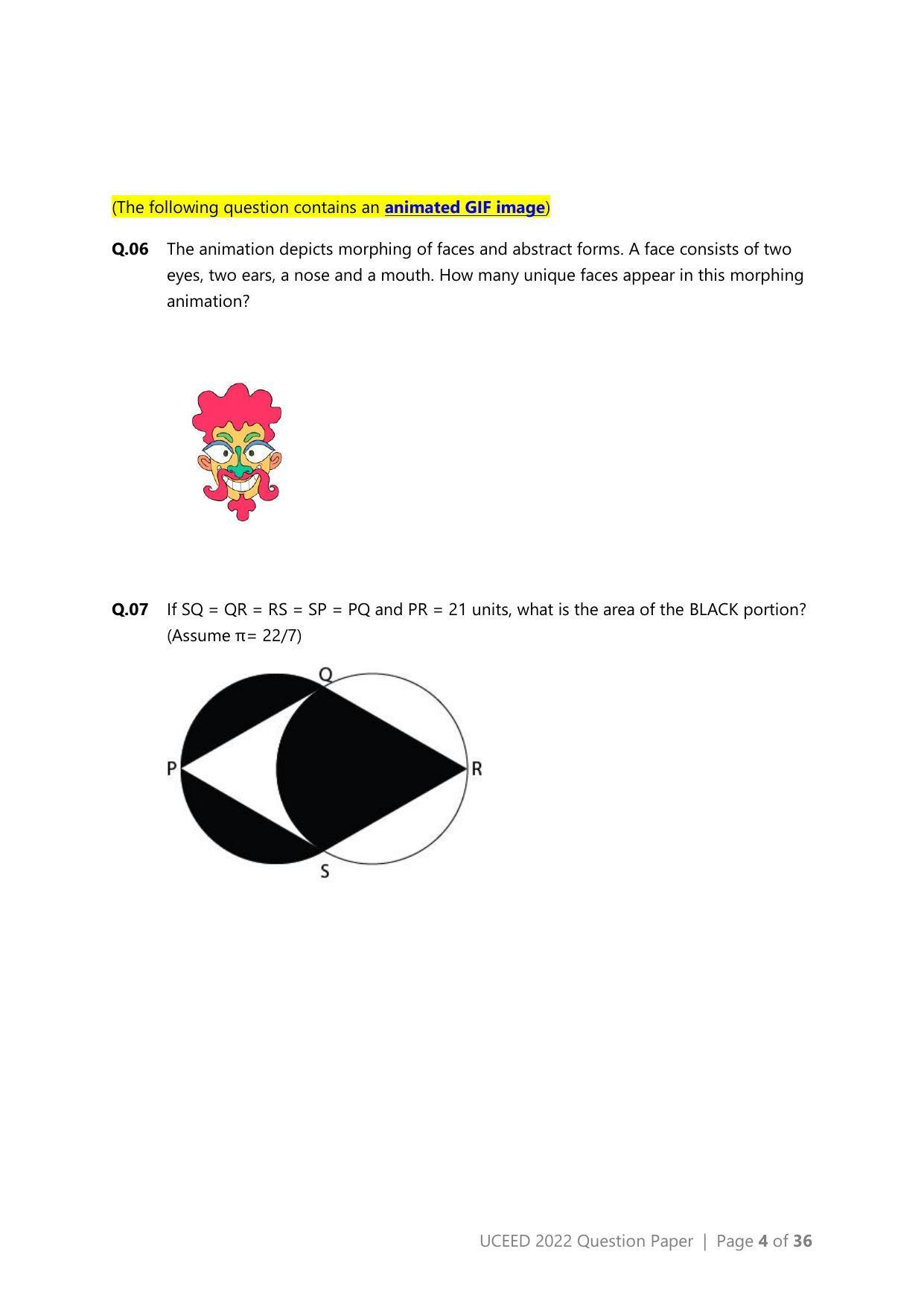 UCEED 2022 Question Paper - Page 4