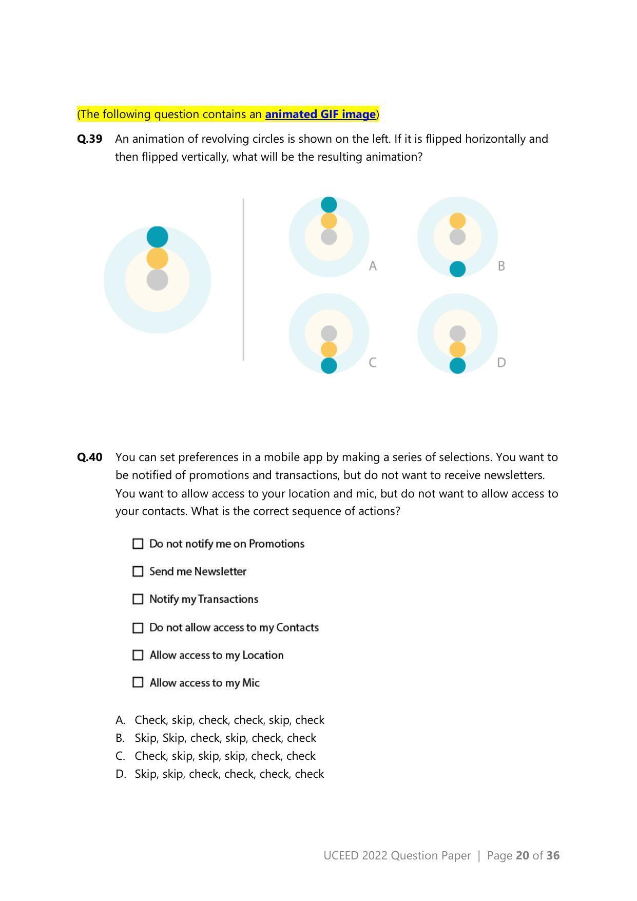UCEED 2022 Question Paper - Page 20