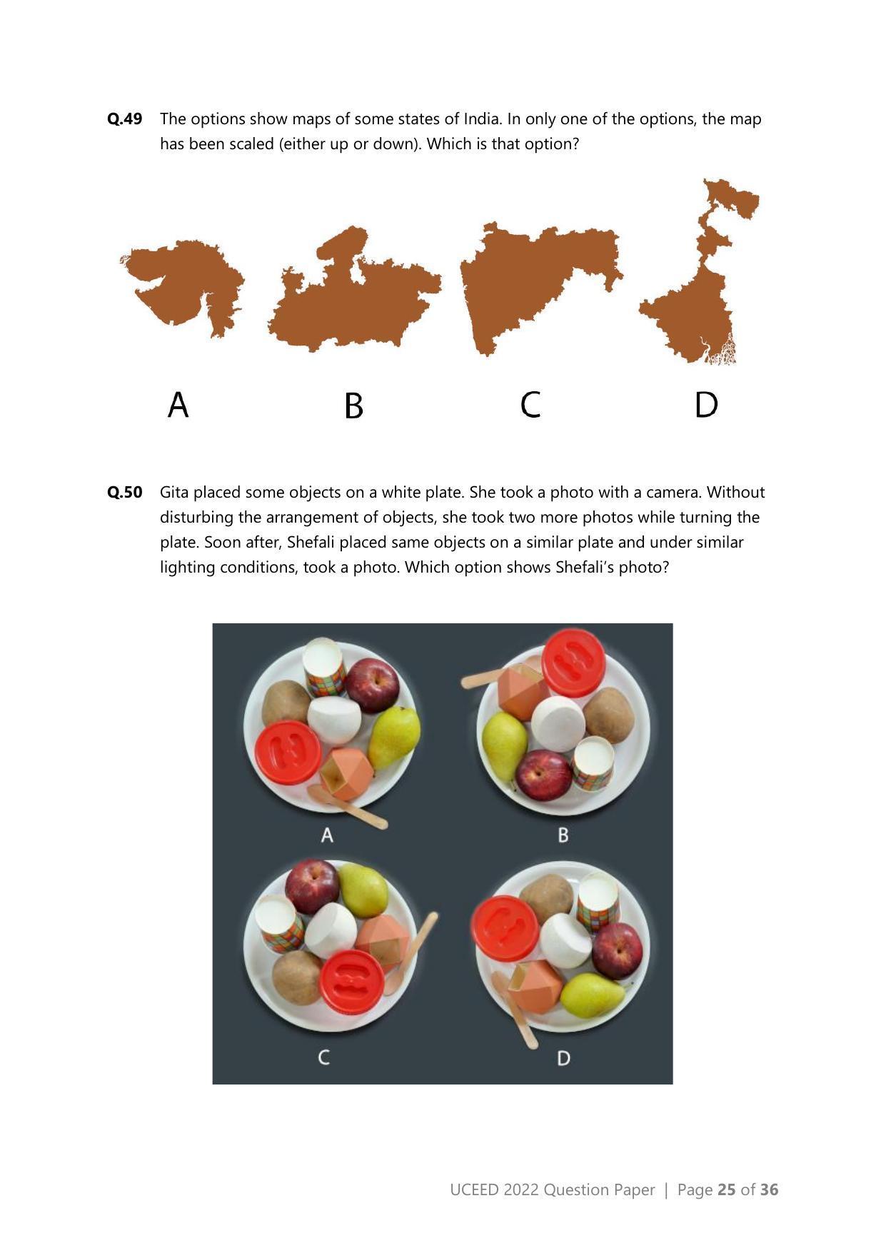 UCEED 2022 Question Paper - Page 25