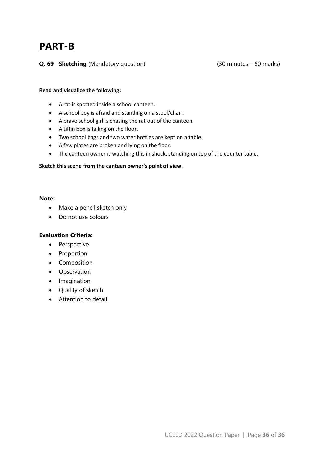 UCEED 2022 Question Paper - Page 36