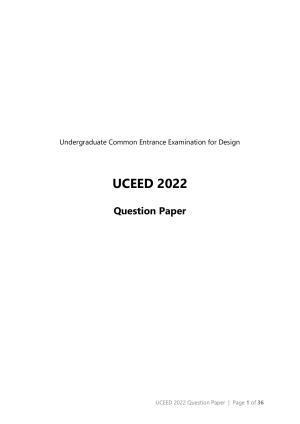 UCEED 2022 Question Paper