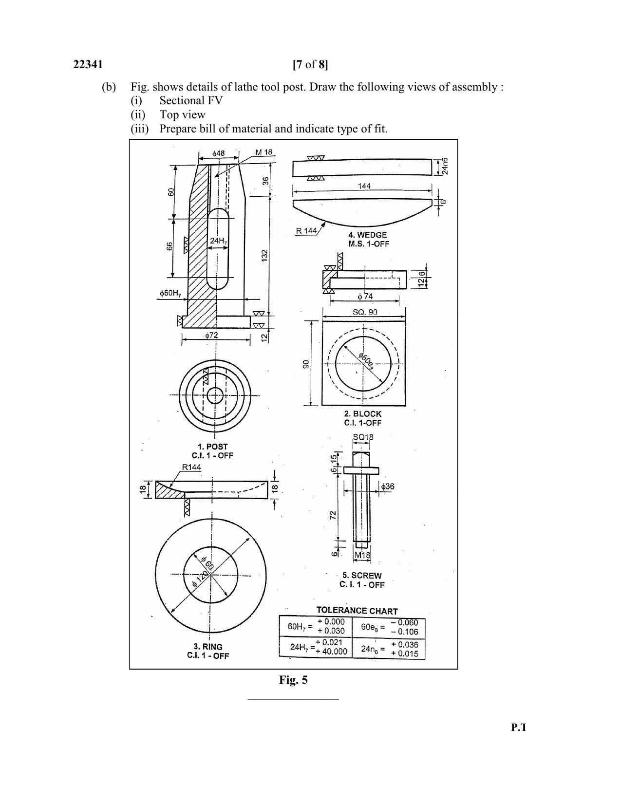 MSBTE Question Paper - 2019 - Mechanical working Drawing - Page 7