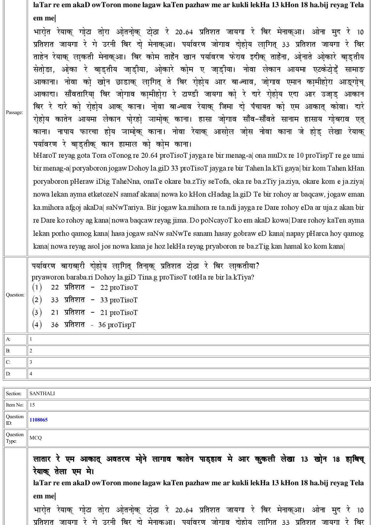 CUET 2022 Question Paper of Sanskrit Santhali - Page 14