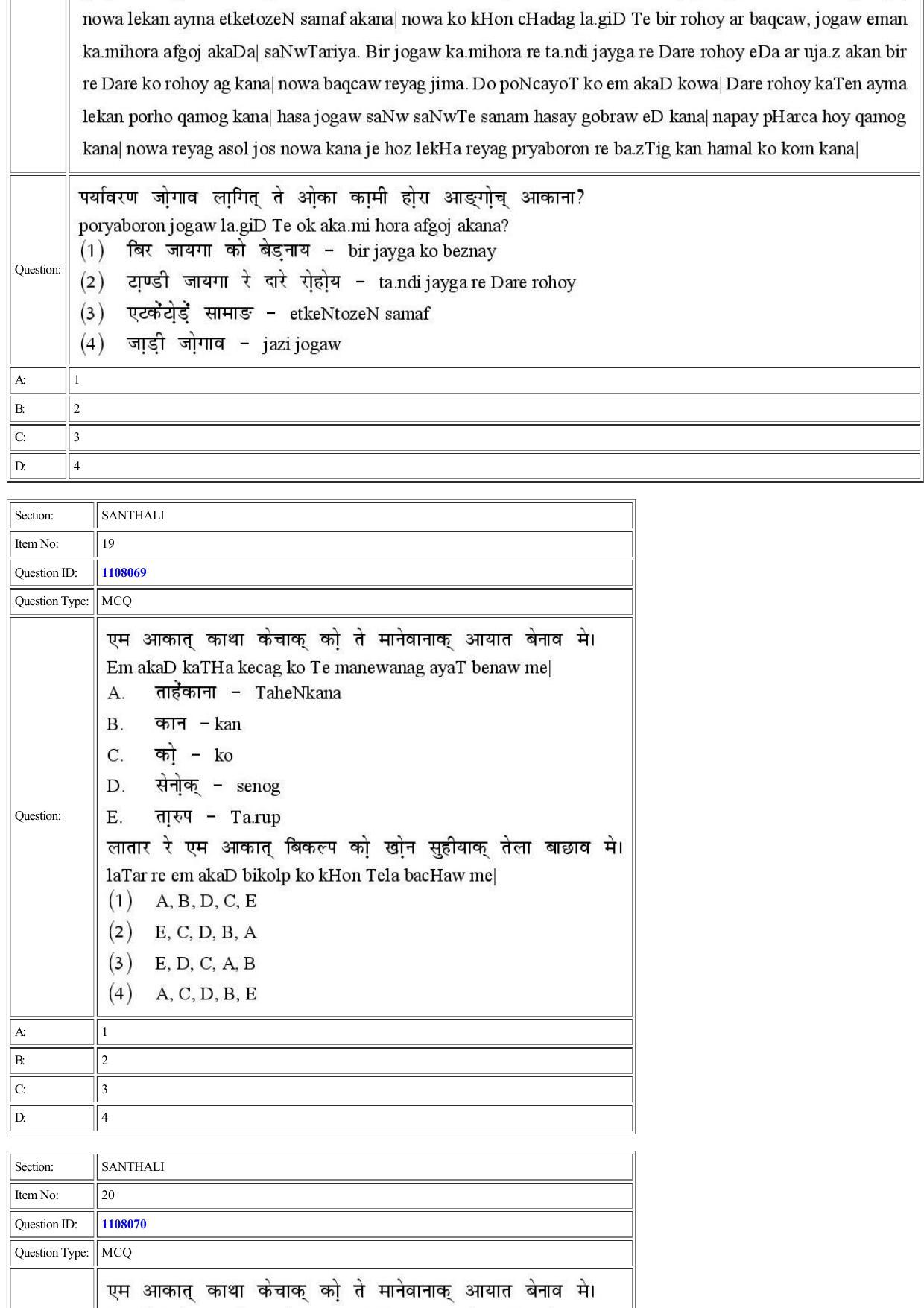 CUET 2022 Question Paper of Sanskrit Santhali - Page 18