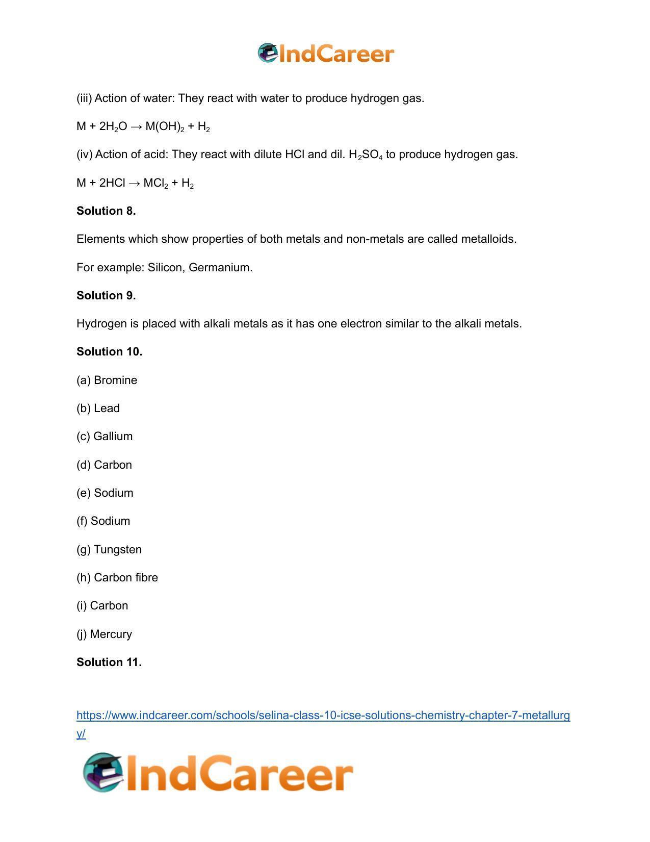 Selina Class 10 ICSE Solutions Chemistry : Chapter 7- Metallurgy - Page 4